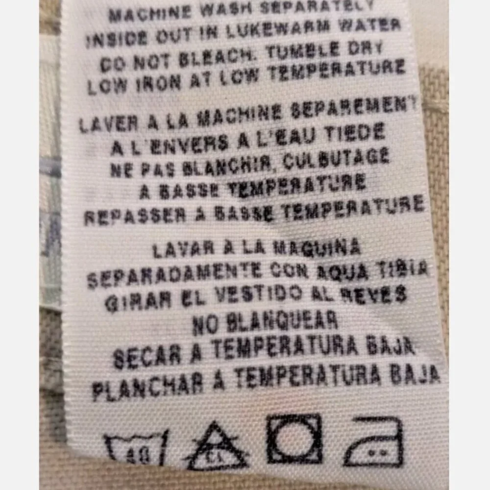 FDJ French Dressing Jeans Pedal Pusher Capri Sz 4 High Rise Khaki / Beige EUC - Picture 9 of 13